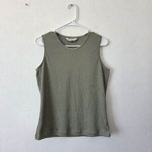 Allison Daley Sage Green Ribbed Tank Top Camisole Pistachio Clean Girl 90s M